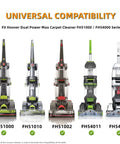 Universal Compatibility Hoover Dual Power Max Carpet Cleaners showing FH51000 and FH54000 series