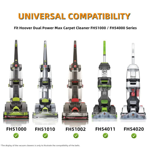 Universal Compatibility Hoover Dual Power Max Carpet Cleaners showing FH51000 and FH54000 series