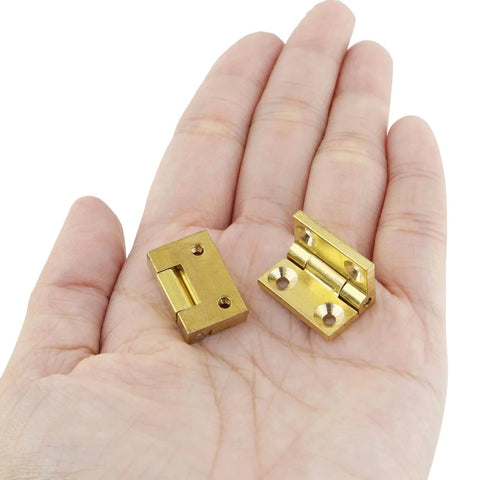 Compact Brass Cabinet Hinges For Jewelry Boxes And Dollhouse Models 4 Pack 90 Degree Small Butt Hinges on hand