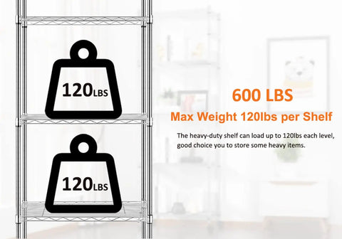 Five-Tier Heavy Duty Wire Shelving Rack For Garage, Pantry, And Kitchen With Adjustable Metal Shelves And Side Hooks, Rust-Resistant Carbon Steel, Silver, 14 Inch Deep By 24 Inch Wide By 71 Inch High
