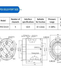 Built Like A Tank G3/8 Terminal Gas Electric Liquefied Slip Ring Rotary Joint With Knockout Seal Performance And Smooth Operator Rotation For Heavy Machinery Operations technical drawing with dimensions.