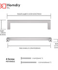 Dimensions of 30 Pack 6-1/4 Inch Brushed Nickel Cabinet Pulls Stainless Steel Kitchen Handles Modern Drawer Pulls For Dresser And Cabinets Silver Hardware Easy Upgrade For Home