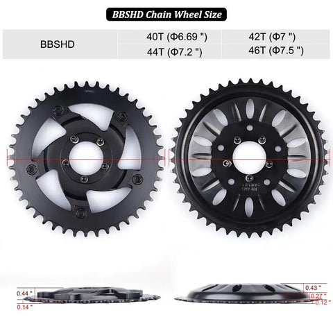 52T Chainring For Mid Drive Ebikes BBS01 BBS02 BBSHD With Guard Aluminum Chain Wheel For Electric Bike Conversion Kits