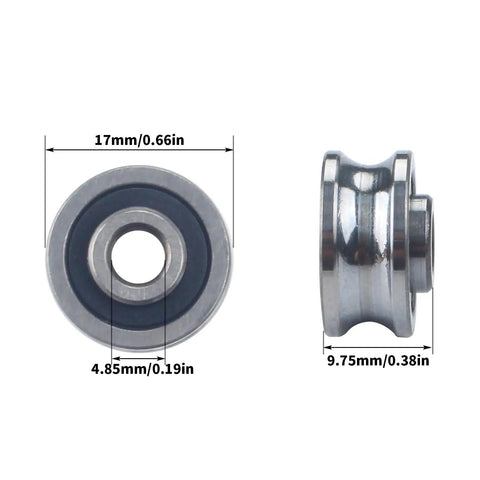 Extruder Pulley Upgrade Kit For Kobra 2 Pro Plus Max And Kobra 3 Steel Bearing U Shaped Drive Gears Replacement 4 Pack, 17mm x 9.75mm