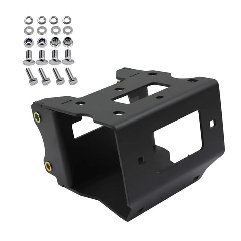 Heavy Duty ATV Winch Mount for Sport ATVs With 2000 to 3600 Lb Winch Capacity shown with bolts and hardware