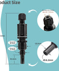 1/4-inch UCDBINJ injection check valve for peristaltic pumps; black plastic body with threaded ends.