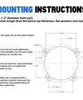 Mounting instructions for 8 Inch Heavy Duty Bench Vise With Anvil And 190 Degree Swivel Base, diagram with measurements and guidelines.