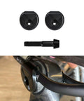 7x10 Seatpost Ear Clamp Titanium Bolt Kit with CNC Machined Aluminum Clamp for Oval Carbon Rails, shown installed on bike.