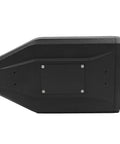 Heavy Duty ABS Motorcycle Side Toolbox Featuring Rugged Stainless Steel Brackets For Secure Tool Stash and Battle Ready Road Warrior Essential Storage Case, side view showing mounting plate.