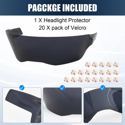Headlamp Guard For Harley Road Glide CVO ST And FLTRXSE 2023 2025 Ride Ready Lightweight PC Headlight Cover package contents