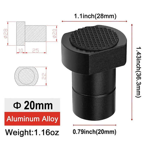 Six Piece Aluminum Bench Dogs Set For Workbench Holes And Track Planing Stop Positioning Plugs Peg Brake Stop Clamp Durable Non Slip 20mm Black Finish dimensions