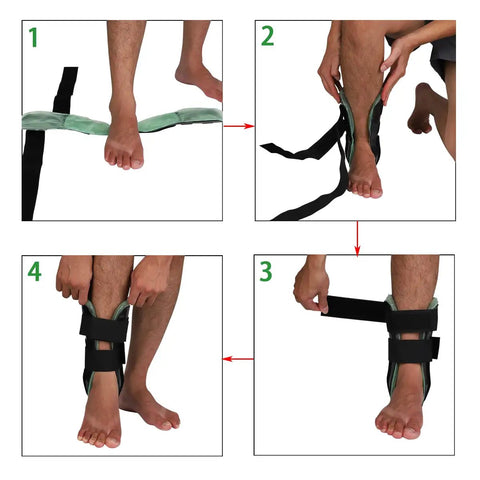 Steps to apply Air Gel Ankle Brace With Stirrup Support For Upright Stability And Quick Relief, Adjustable Rigid Ankle Splint For Sprains Strains