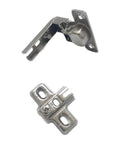 Slick Nickel Steel Hinges Engineered For Tight Squeeze Cabinets And Cupboards featuring compact hinge and mount design