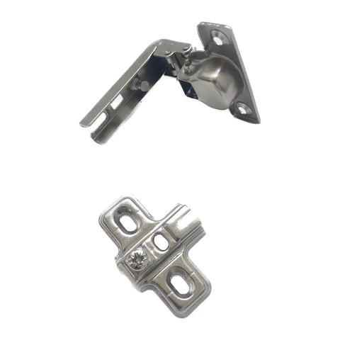 Slick Nickel Steel Hinges Engineered For Tight Squeeze Cabinets And Cupboards featuring compact hinge and mount design