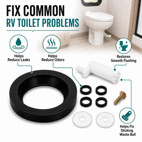 RV Toilet Repair Kit With Closet Flange Seal And Screw For Thetford Aqua Magic Style Lite Style II Style Plus Toilets components