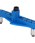 Versatile Adjustable Self Center Dowel Jig Kit With Center Scriber for woodworking, blue plastic with metal components