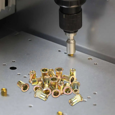 Inserting Heavy Duty Rivet Nuts Kit Bulk Pack 500 Pcs Threaded Inserts M3 M4 M5 M6 M8 M10 Galvanized Steel Box with tool