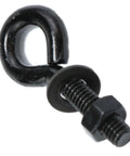 Heavy Duty Black Carbon Steel Eye Bolts Set Of 12 With Nuts And Washers One Quarter Inch By One Inch Hook And Shoulder Lifting Rings