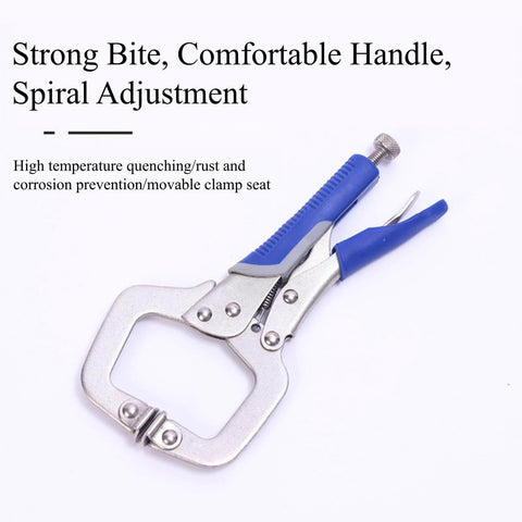 Four Piece C Clamp Locking Pliers Set Includes 6.5 Inch, 9 Inch, 11 Inch And 18 Inch Heavy Duty Welding C Clamps For Woodworking