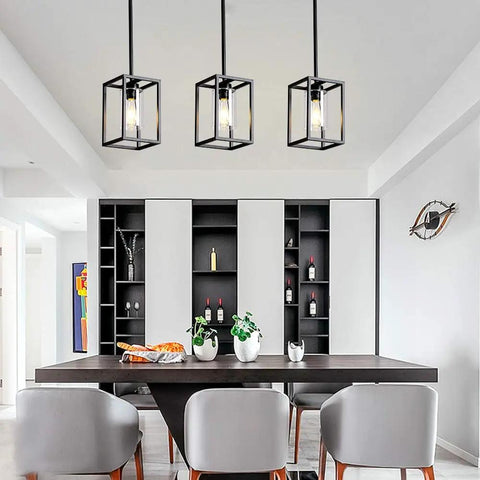 One Light Foyer Chandelier Black Farmhouse Style Hanging Ceiling Light For Entryway And Dining Room With Glass Shade