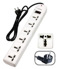 Workhorse Universal Power Strip With Six Outlets And Six Foot Cord 220 240V Surge Protector With Heavy Duty Schuko Type EF Plug And Built In Switch