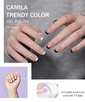 Hands with French tips and black accents using Six Piece 15ml Gel Polish Set In Black And White Non Toxic HEMA Free Toluene Free Soak Off Gel Nail Polish Kit For Easy Manicure And Salon Quality Nails At Home For Women.