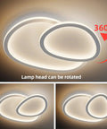 Cloud LED Ceiling Light with Rotatable Edge for Modern Homes, white flush mount, shown with adjustable illumination angles.