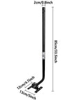 Adjustable 32.8 Inch Universal TV Antenna Mount Mast Pole, black steel, dimensions labeled for outdoor or roof wall install