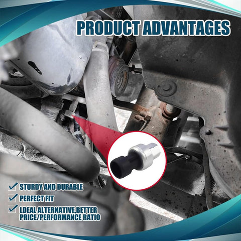 Installed AC Pressure Sensor Switch Replacement High Pressure Sensor For Auto Air Conditioning System OEM 1551343 13587668 Refrigerant Pressure Sensor For Buick Pontiac Isuzu in a vehicle engine.