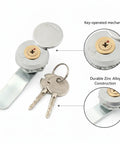Round Cam Lock 3.0 x 2.8 x 0.8 Inch Zinc Alloy Key Operated Cabinet Replacement Hardware with keys highlighted