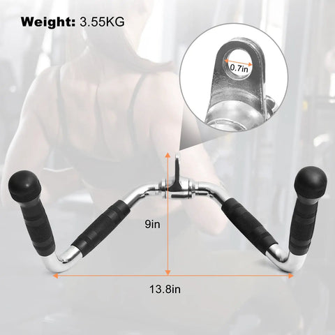 Pro Grade Lat Pulldown Bar Attachment For Strength Training And Tricep Workouts Heavy Duty Rotating Swivel Lat Bar For Cable Machines