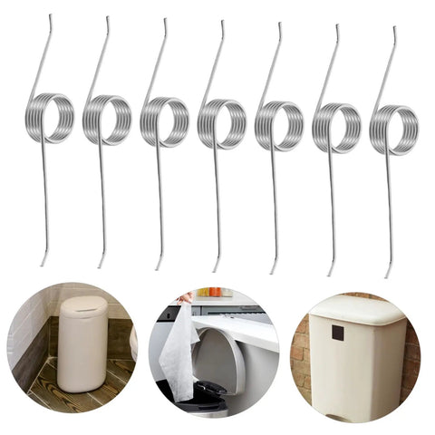 Bulk 20 Pc Torsion Spring Kit For Trash Can Lids With Tiny Iron Nickel Coils, Super Simple Diy Repair And Silent Operation Perfect For Home Maintenance Needs; stainless trash can lid springs