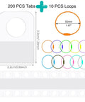 Dimensions of 200 self-adhesive tabs and 10 colorful stainless steel loops for Card Organizer For Yoto Cards With 200 Self Adhesive Tabs And 10 Colorful Stainless Steel Loops Easy Hang Tabs For Quick Card Sorting Travel Ready Storage Case Keeps Yoto Cards Neat Secure And Ready To Go