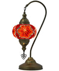 Swan Neck Mosaic Turkish Table Lamp With Handcrafted Glass Bead Mosaic, Vintage Bohemian Tiffany Style Desk Lamp, Moroccan Stained Glass Decor