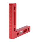 90 Degree Positioning Square Aluminum Alloy Right Angle Tool For DIYers Woodworking Projects Cabinets Drawers Boxes Frames With Clear Inch And Millimeter Scales Anodized Red Finish Lightweight Durable, 120mm