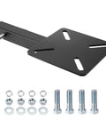 Heavy Duty Workbench Mount Vise Holder And Bench Grinder Stand Adapts To Standard Two Inch Hitch Receiver with mounting plate and bolts.