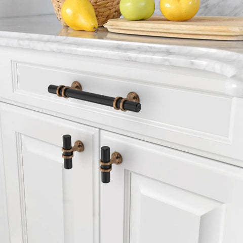 30 Pack 5 Inch Matte Black Cabinet Handles For Kitchen Cabinets And Cupboards Durable Black Cabinet Pulls For Drawers And Doors Easy Install Modern Look With Smooth Finish Great Value installed on white kitchen cabinets