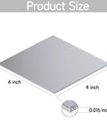 Stainless Steel Sheet Pack Of 4 304 Food Grade 4x4 Inch Thin Plate 1/64 Inch Thick With Protective Film For Kitchen DIY Crafting And Shim Stock Ideal For Repairs And Molds 101 X 101 X 0.39 Mm