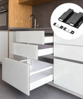 Push To Open Magnetic Door Latch For Glass Cabinets And Double Doors, Zinc Alloy Chrome Finish, shown in kitchen setup
