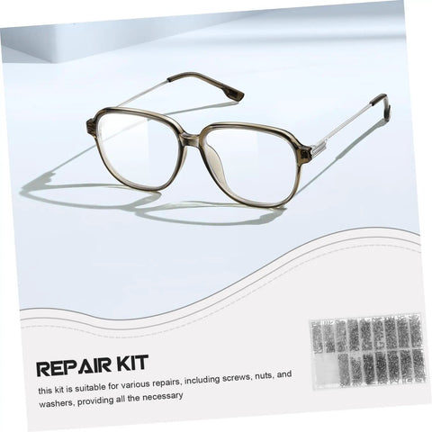 Stainless Steel Eyeglass Repair Kit With 1000 Tiny Screws Nuts And Washers In An Organized Storage Box For Quick Eyewear Repairs