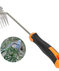 Heavy Duty Five Tooth Weeding Tool for Vegetables and Backyard Gardens, Durable All Steel Garden Weeder with Rubber Grip
