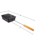 Campfire Popcorn Popper For Open Flame Cooking With Nonstick Finish And Extended Handle shown with dimensions