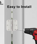 Pro Grade Interior Door Hinges 36 Pack Satin Nickel 3.5 Inch Set 5/8 Radius, easy installation with power drill.