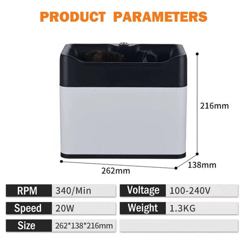 Straight Up Slick Electric Espresso Knock Box With Auto Portafilter Cleaner And Rapid Coffee Grounds Disposal Bin Keeps Your Bar Counter Spick And Span In Classic Black, showcasing dimensions and features.