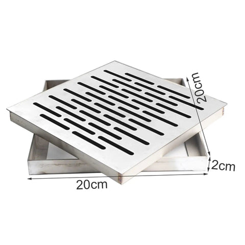 No Sweat Stainless Steel Catch Basin Drain Grate Removable Shower Channel Trench Drain Kit 20cm size for outdoor use.