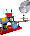 Tough As Nails 550 Watt Blade Sharpener With Water Cooling Rig and Quick Angle Adjustment handles for sharpening circular saws.