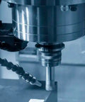 Close-up of Beefy Straight Collet Milling Chuck Holder For MT4 ER32 Extension Rod With Straight Shank CNC Lathe Tool in use