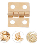 Tiny Brass Door Hinges 8x10mm Set Of 100 for Wooden Jewelry Boxes and Cabinets, close-up view