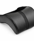 Slick Comfort Memory Foam Car Headrest Neck Pillow For Tesla Cybertruck 2024 To 2026 With Adjustable Straps side view, black design.