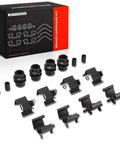 Top Notch Front Disc Brake Hardware Kit For Ford F150 And Expedition Plus Jeep Gladiator Wrangler Easy Install Replacement Parts That Keep Your Ride Rockin Smooth. Black steel brake hardware kit with clips and dust boots, 8 springs.